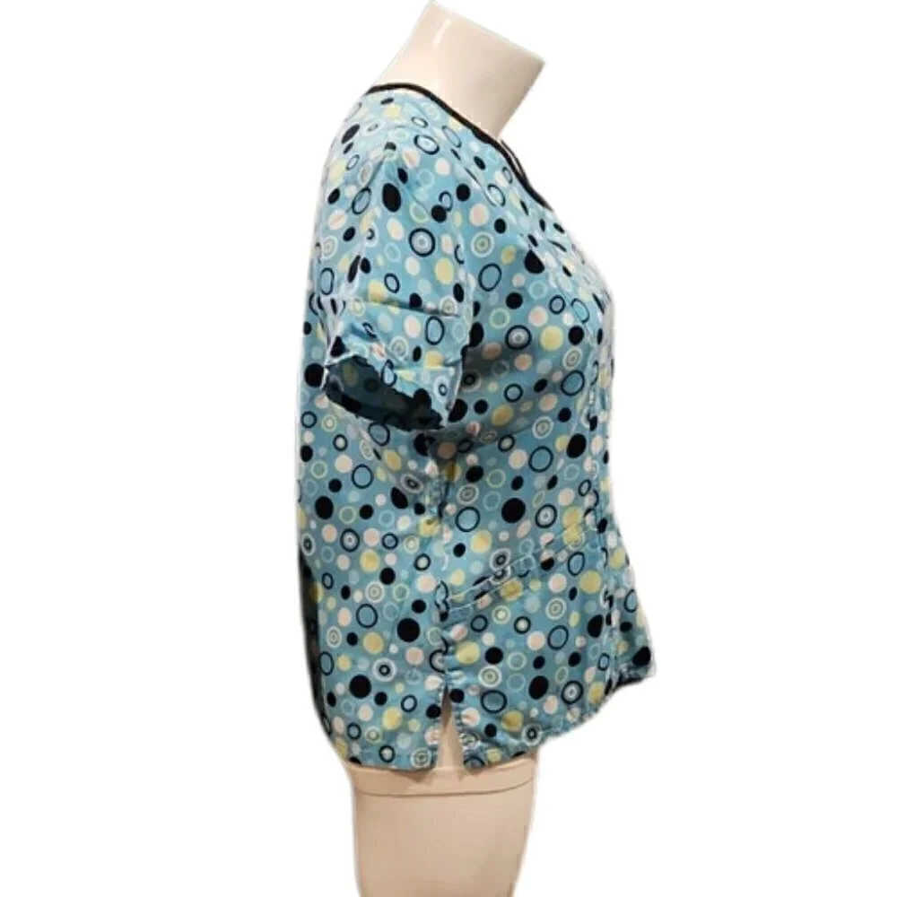 [Scrubstar] Blue Circle Scrub Top - Size L - Picture 3 of 5